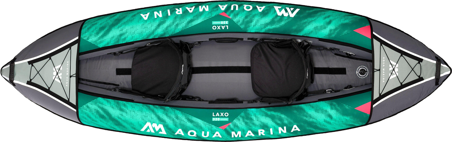 Aqua Marina Laxo - 320 Recreational 2 Person Kayak | Heavy Duty Inflatable Kayak 2 Person