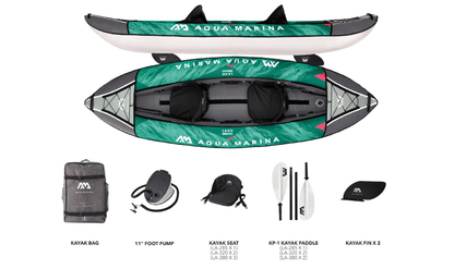 Aqua Marina Laxo - 320 Recreational 2 Person Kayak | Heavy Duty Inflatable Kayak 2 Person